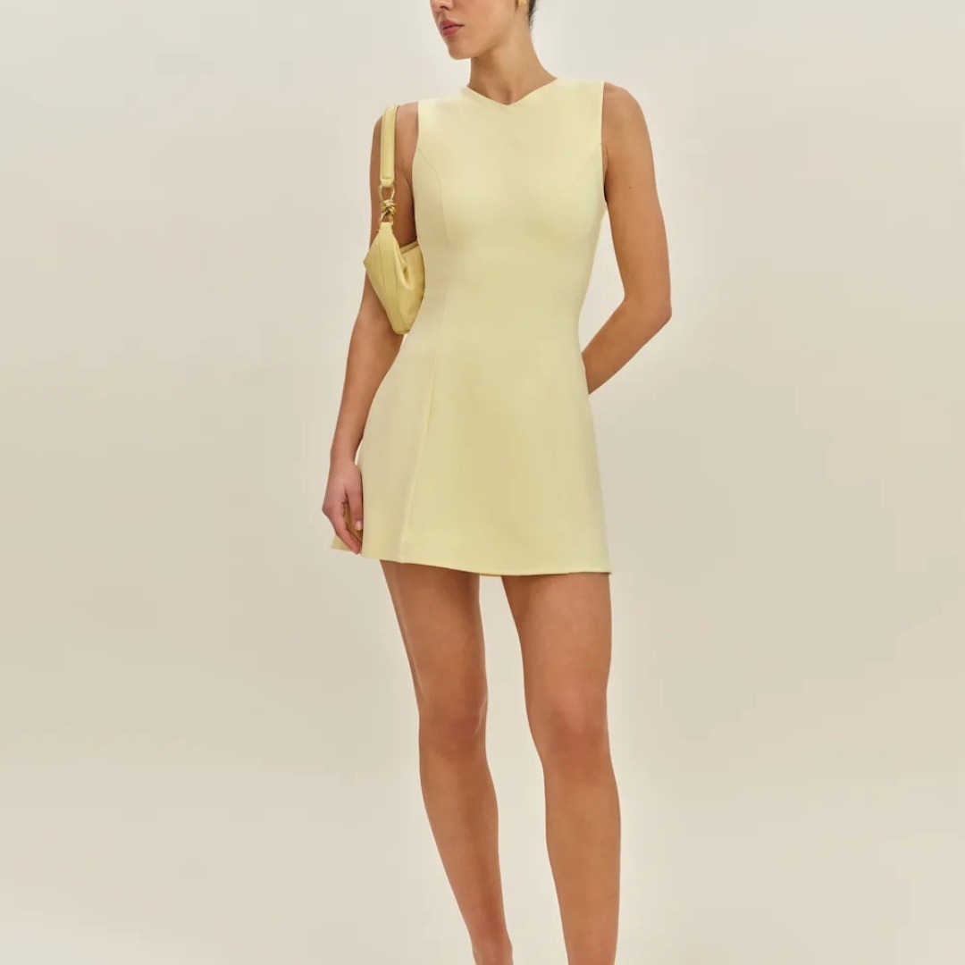 Reformation | Nwt Ava Heavy Lined Knit Mini Dress In Lemon Yellow Size Xs